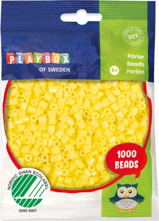 E-shop Playbox Zažehľovacie pastelové korálky, 1000ks - žlté