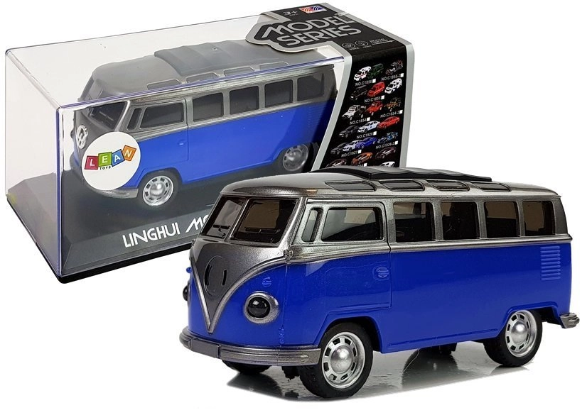E-shop Lean Toys Autobus na naťahovanie so svetlom a zvukom modrý