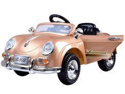 E-shop Štýlové retro elektrické autíčko s 2 motormi 12 V a diaľkovým ovládaním – Lakované