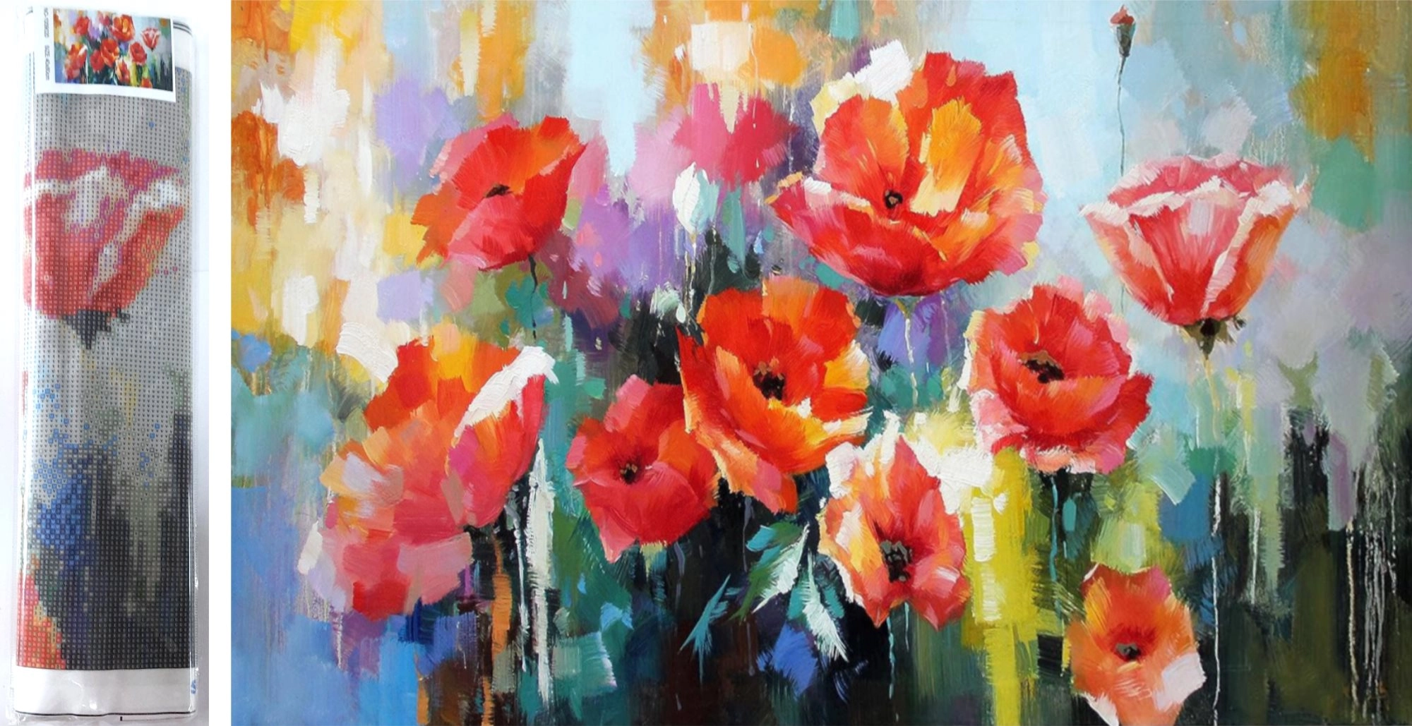 Norimpex Diamantové maľovanie Vlčie maky 80 x 40 cm