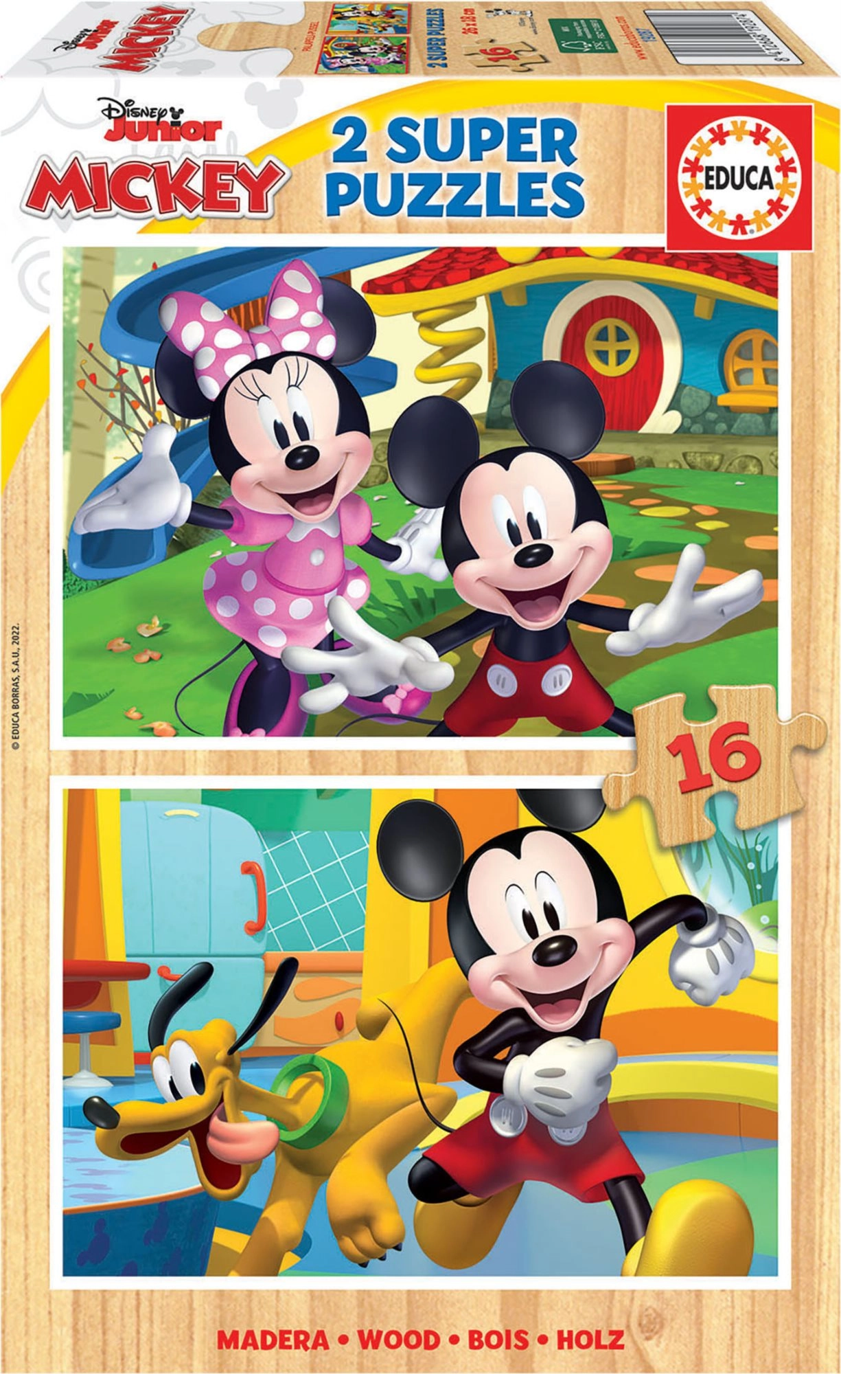 E-shop EDUCA Drevené Mickey a Minnie 2x16 dielov