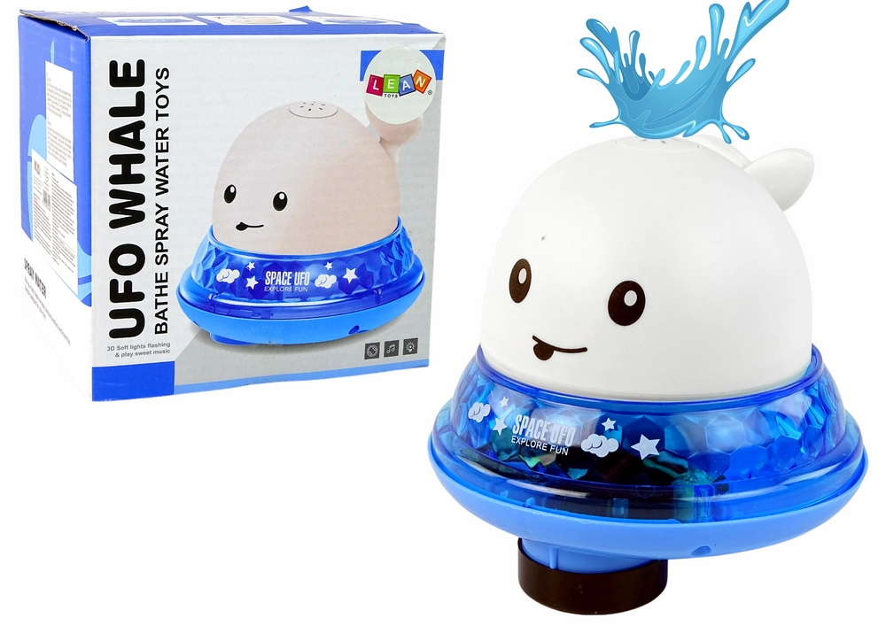 E-shop Lean Toys Hračka do kúpeľa Biela veľryba so stojanom