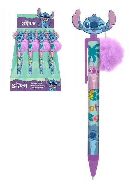 E-shop Guľôčkové pero s hlavou STITCH a odnímateľným príveskom
