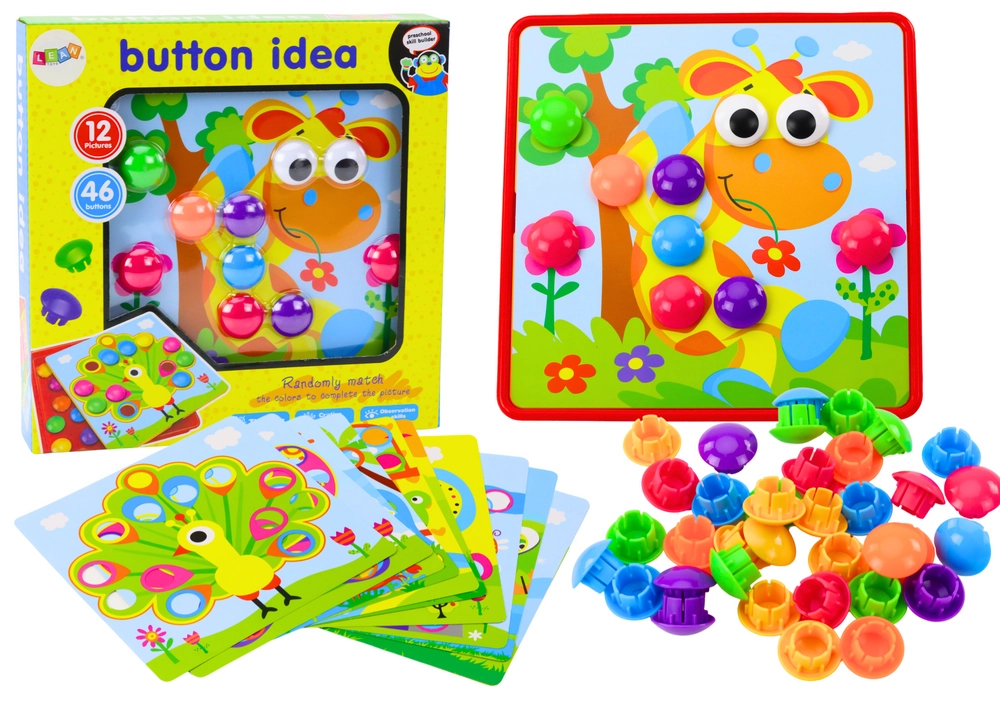 E-shop Detské Puzzle s Farebnými Tlačidlami - 12 Vzorov