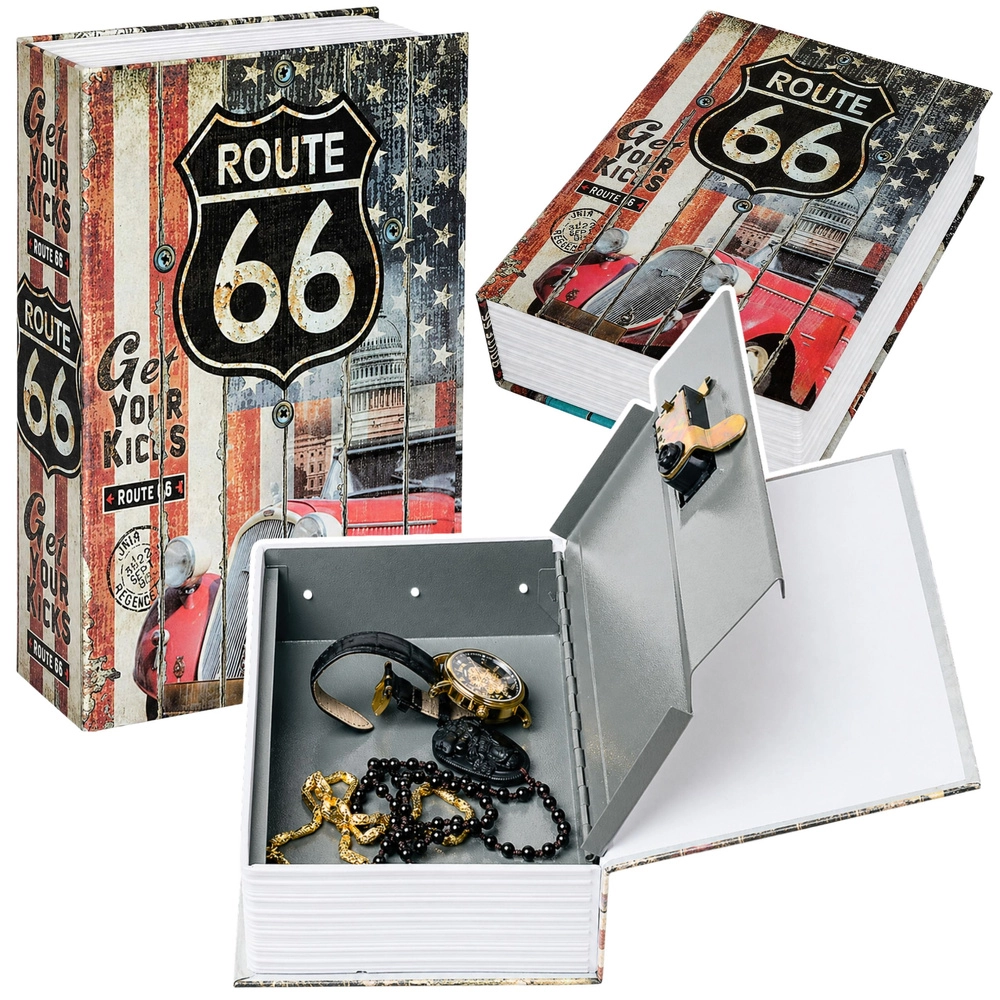 E-shop Kniha – sejf na kľúč s motívom Route 66