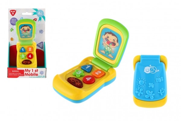 E-shop Teddies Telefon Mobil na baterie se zvukem se světlem žlotozelený