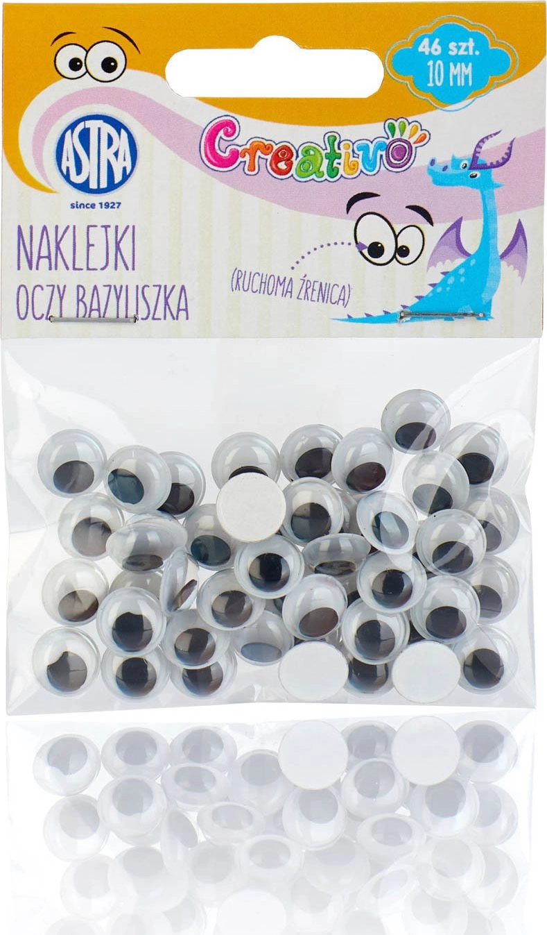 CREATIVO Samolepiace pohyblivé oči 10mm 46ks