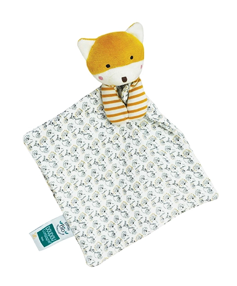 E-shop Darčeková sada doudou líška s muchláčikom z bio bavlny 20 cm