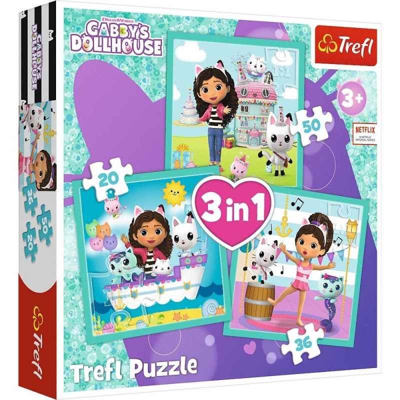 E-shop TREFL Gábinin kouzelný domek Gábinčiny činnosti 3v1 20,36,50 dielov