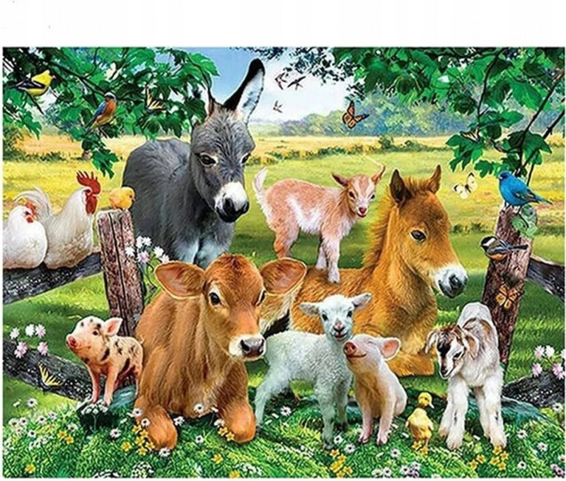 E-shop Norimpex Diamantové maľovanie Zvieratká zo statku 30 x 40 cm