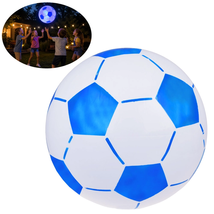 E-shop Detská nafukovacia LED lopta 45 cm, svietiaca modro-červeno