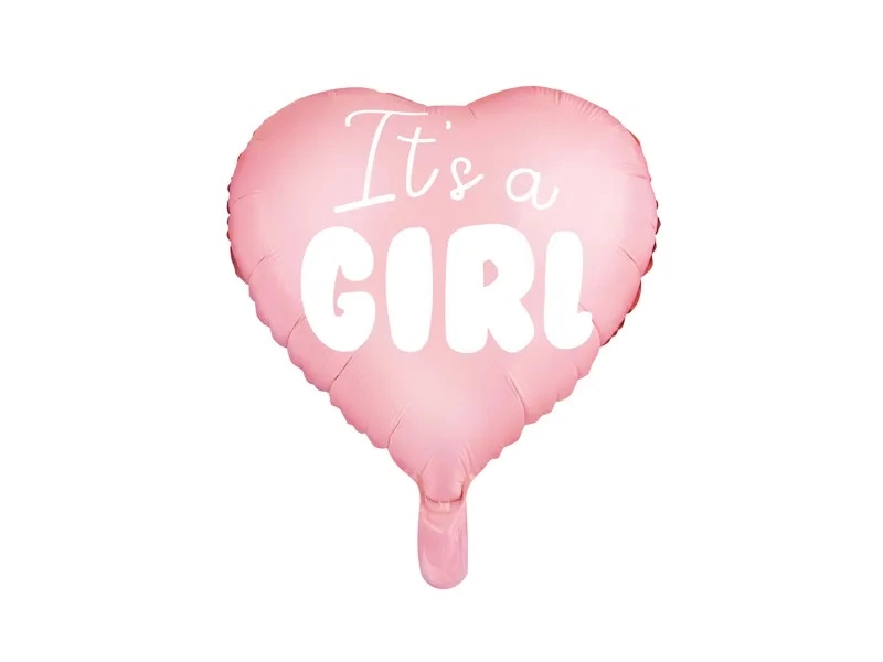 E-shop PartyDeco Fóliový balón ružové srdce It's a girl
