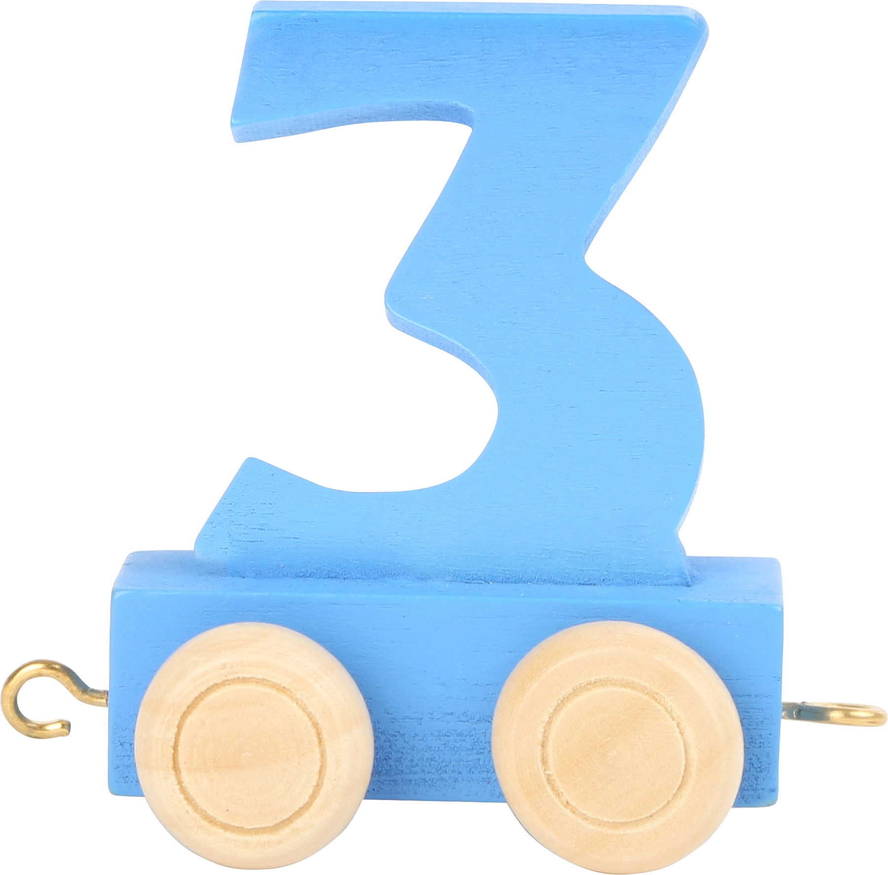 Small Foot Vagónek dřevěné vláčkodráhy barevné číslice číslo 3
