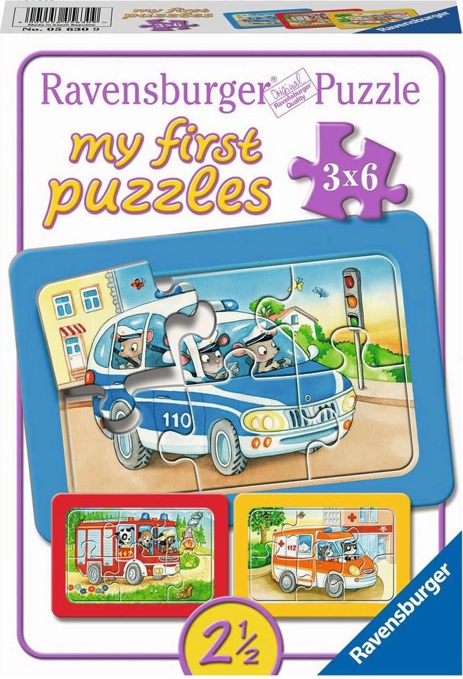 E-shop RAVENSBURGER Moje prvé Zásahové vozidlá so zvieratkami za volantom 3x6 dielov