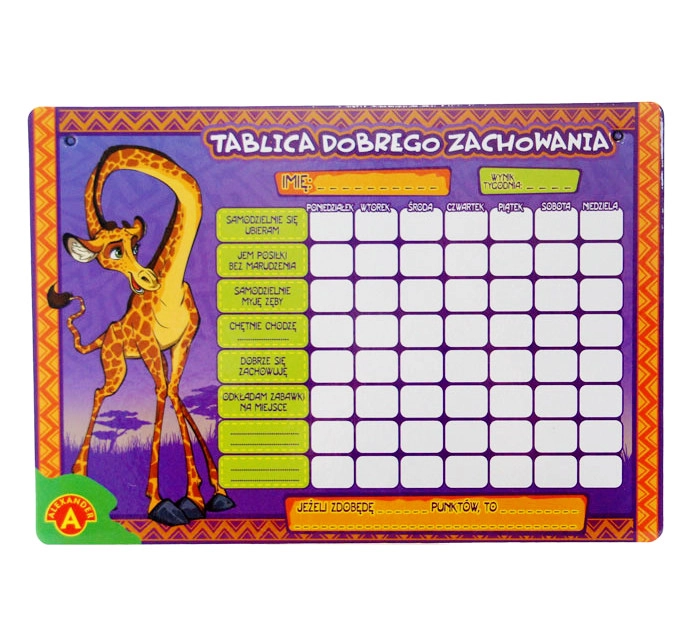 E-shop Tabuľka dobrého správania – malá, suchostierateľná