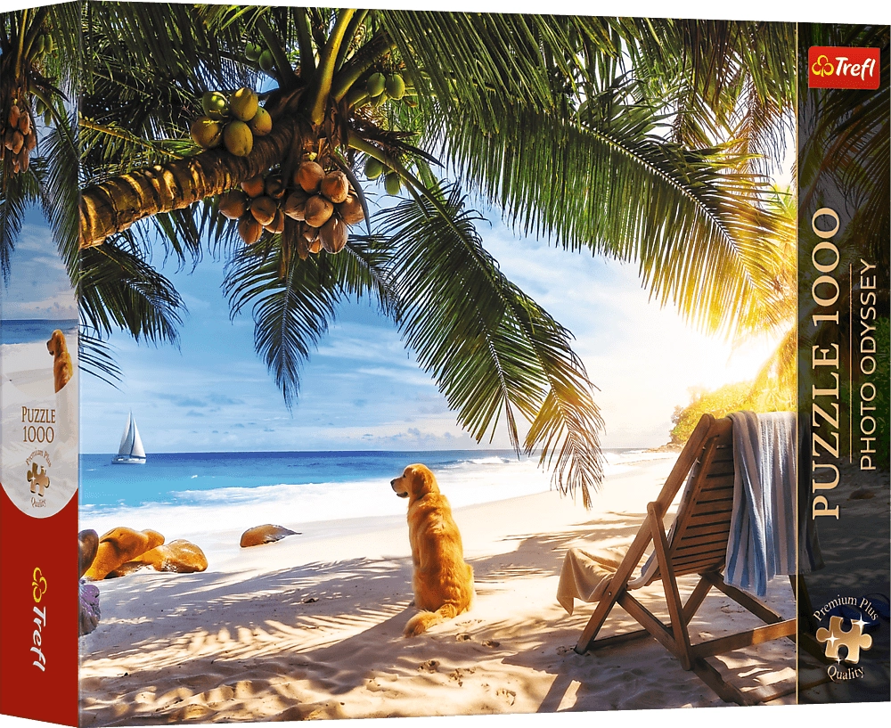 Trefl Puzzle Premium Plus Photo Odyssey: Oddych na pláži, Seychely, 1000 dielikov
