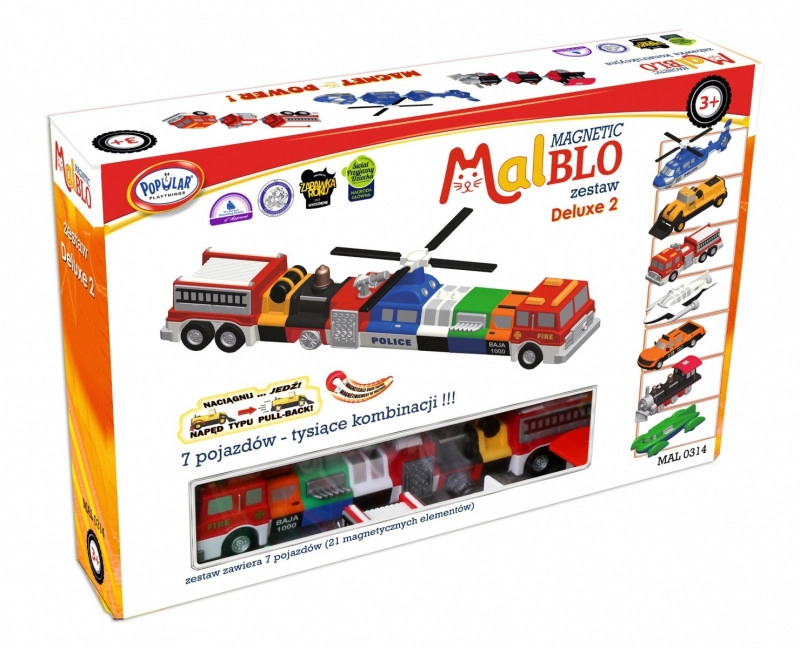 E-shop Magnetické stavebnice MalBlo Deluxe – vozidlá