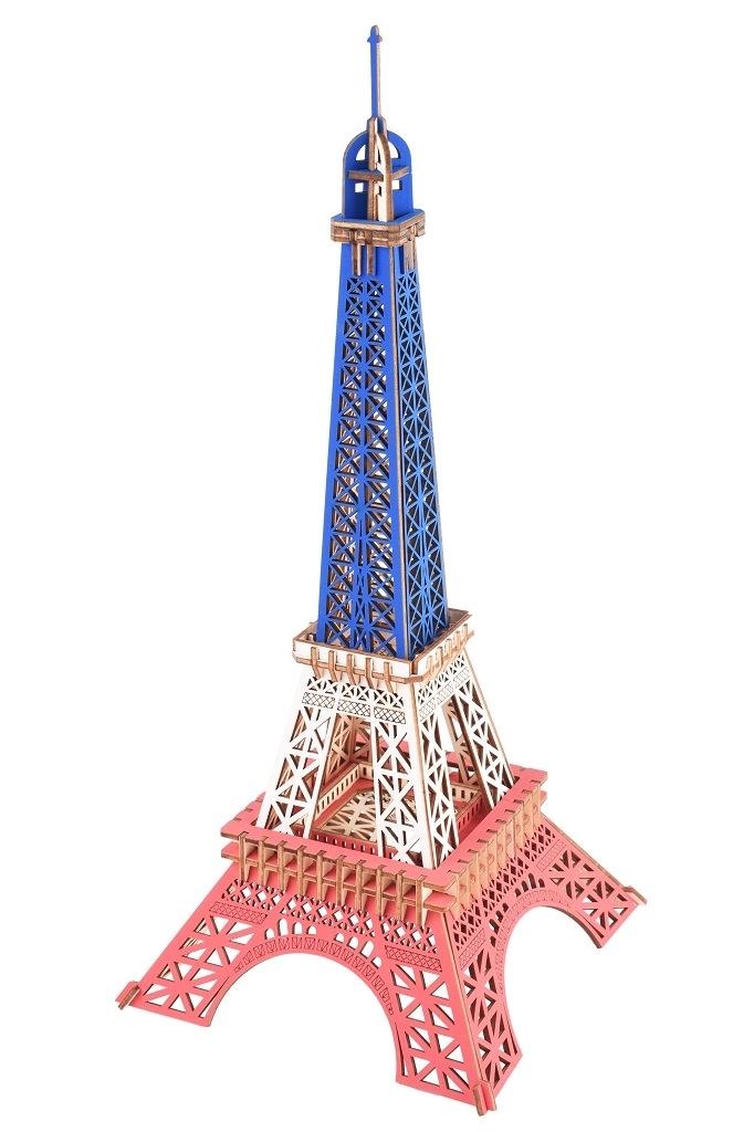 E-shop Drevené 3D puzzle Eiffelova veža vo farbách Francúzska