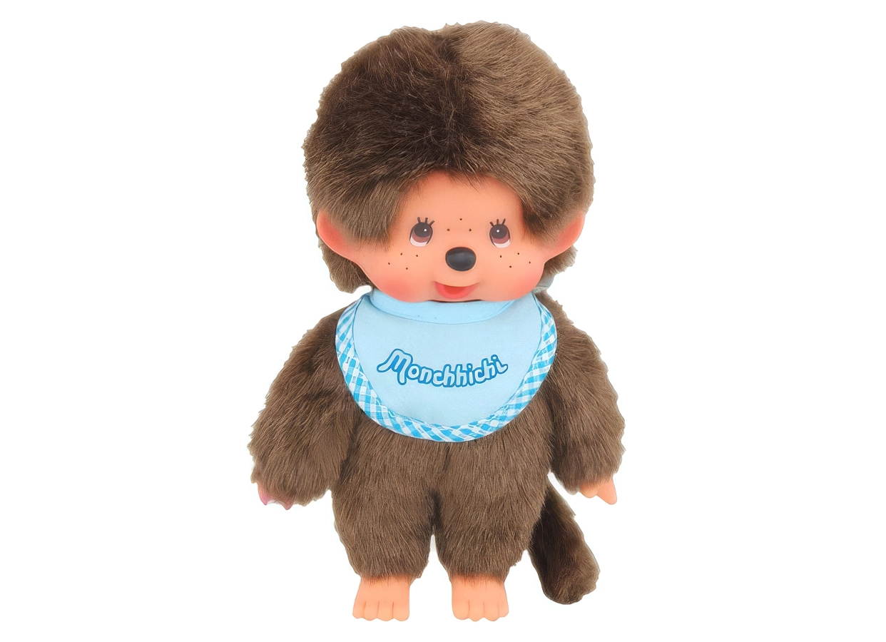 Monchhichi chlapec so svetlomodrým podbradníkom 20 cm