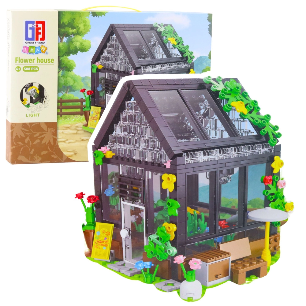 Stavebnica mini skleník – záhradný domček 588 dielikov