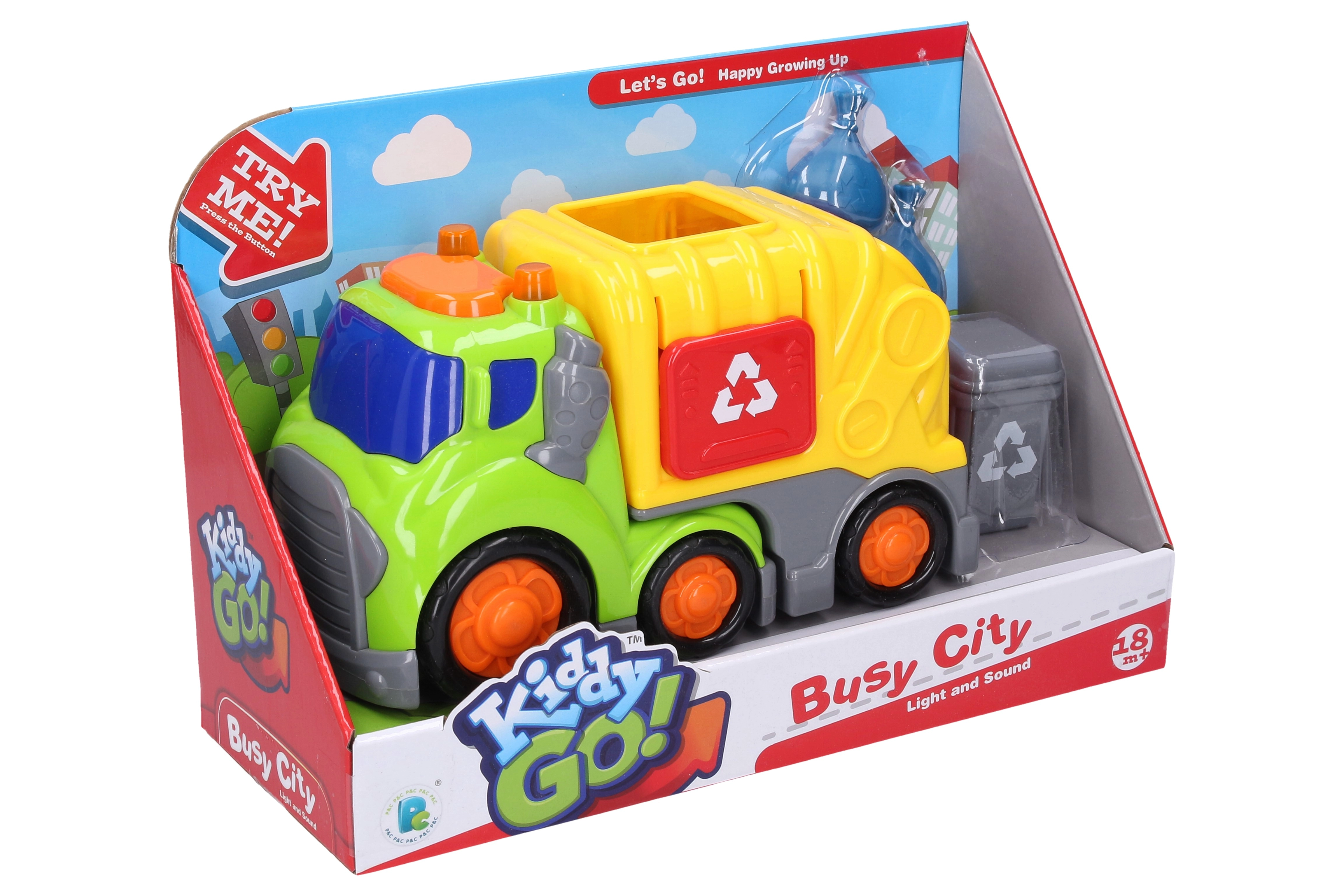 Wiky Vehicles Kiddy Auto popelářské s efekty 19,5 cm popelnice