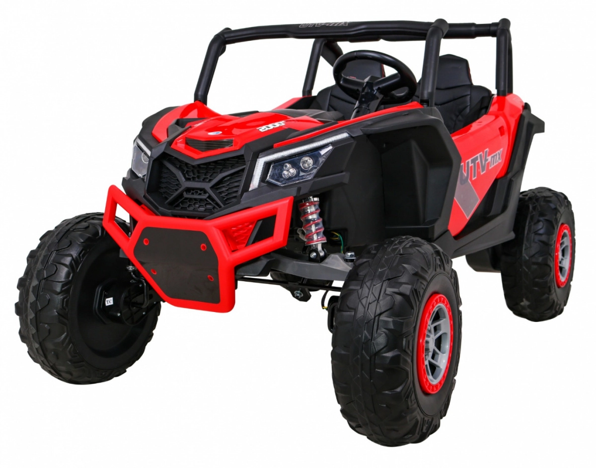 E-shop Detské elektrické buggy UTV-MX 24V 4x4 s diaľkovým ovládaním, LED a EVA kolesami – červené