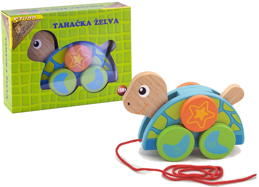 E-shop Ťahacia korytnačka BABU z dreva pre deti od 1 roka