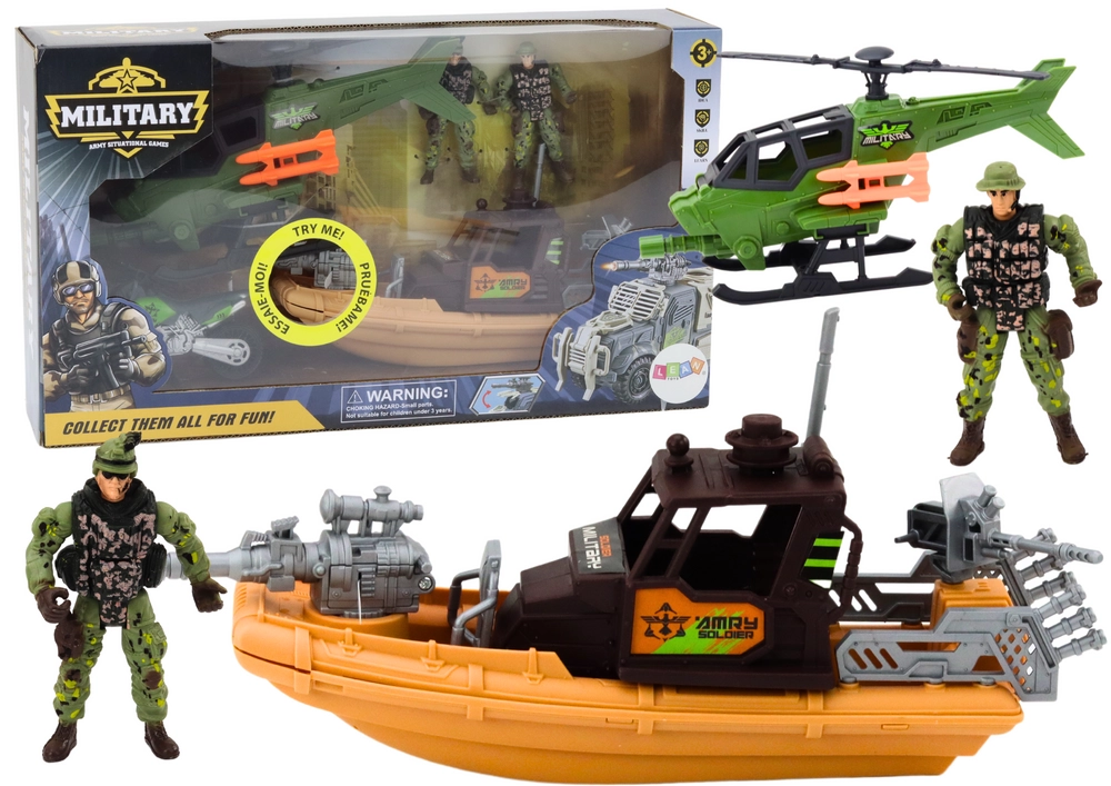 E-shop Lean Toys Vojenský set čln, figúrky