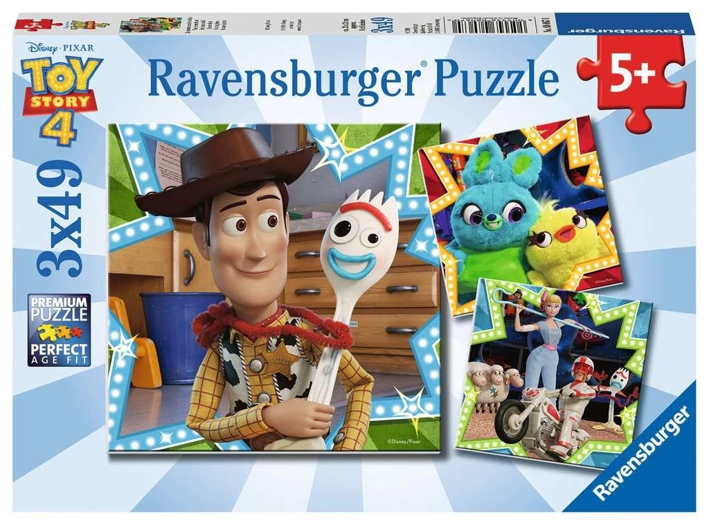 E-shop RAVENSBURGER Puzzle Toy Story 4: Sme v tom spoločne 3x49 dielikov