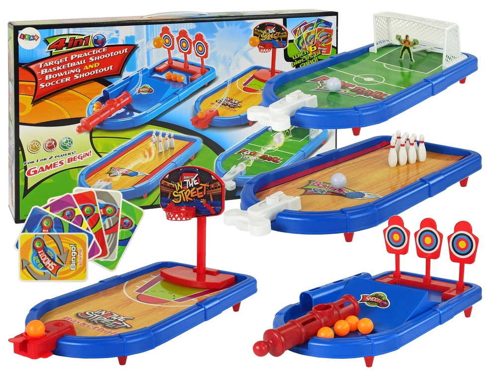 E-shop Lean Toys Súprava hier zručností basketbal, futbal, kolky, strelnica