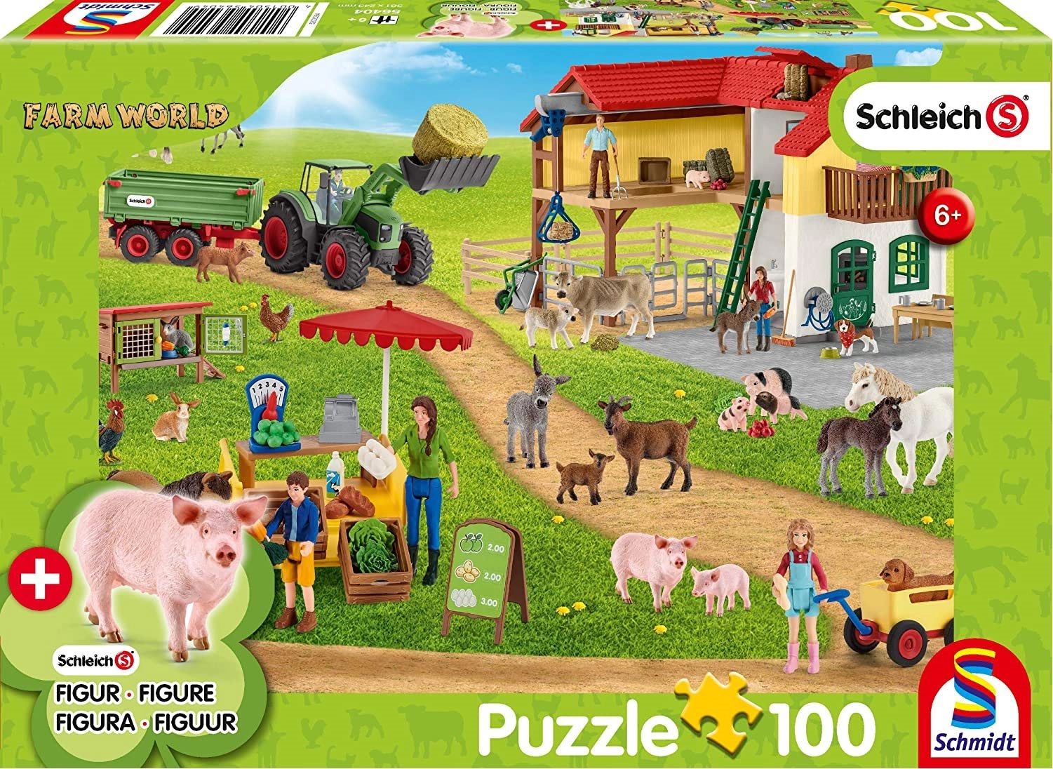 SCHMIDT Schleich Farma s prodejním stánkem 100 dielov + figurka Schleich