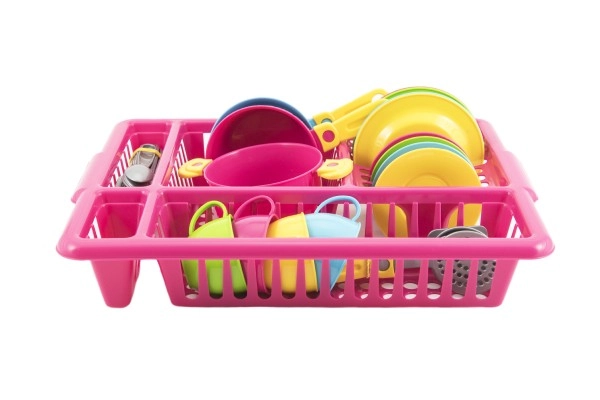 E-shop Teddies sada nádobí s odkapávačem plast 35x28cm
