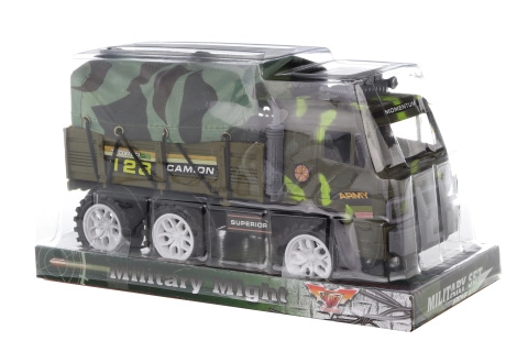 E-shop Vojenské auto s plachtou na zotrvačník 23 cm