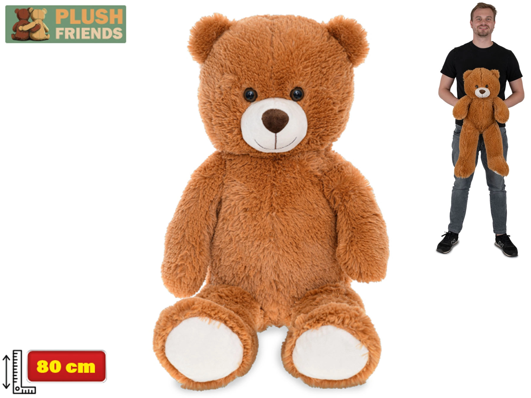 Plyšový medveď Plush Friends 80 cm – tmavohnedý