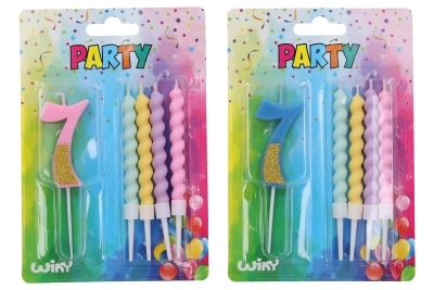 E-shop WIKY Párty sviečka číslo 7 + 4ks sviečok