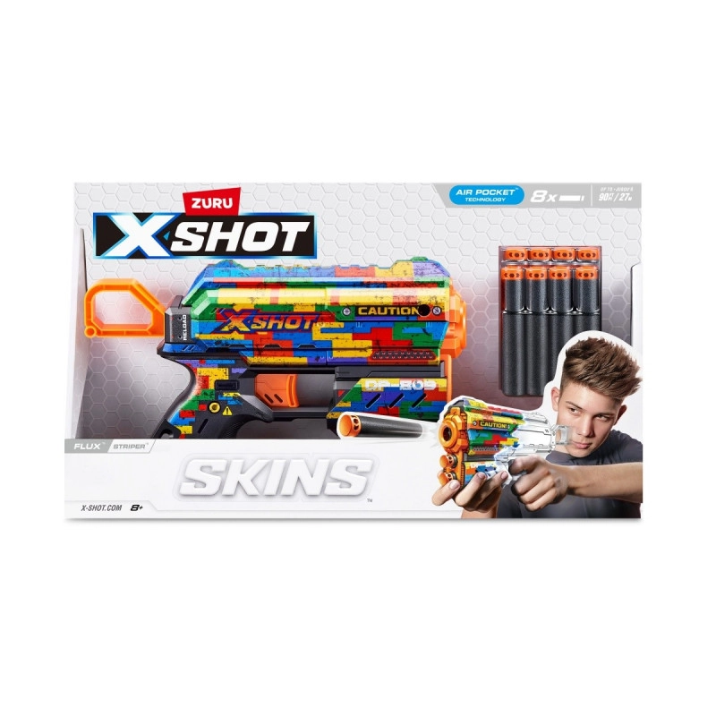 Wypúšťač X-Shot Skins Flux 8 Šípiek Striper