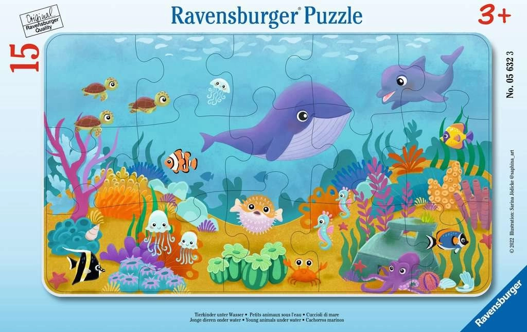 E-shop Ravensburger Zvieratá pod morskou hladinou 15 dielov