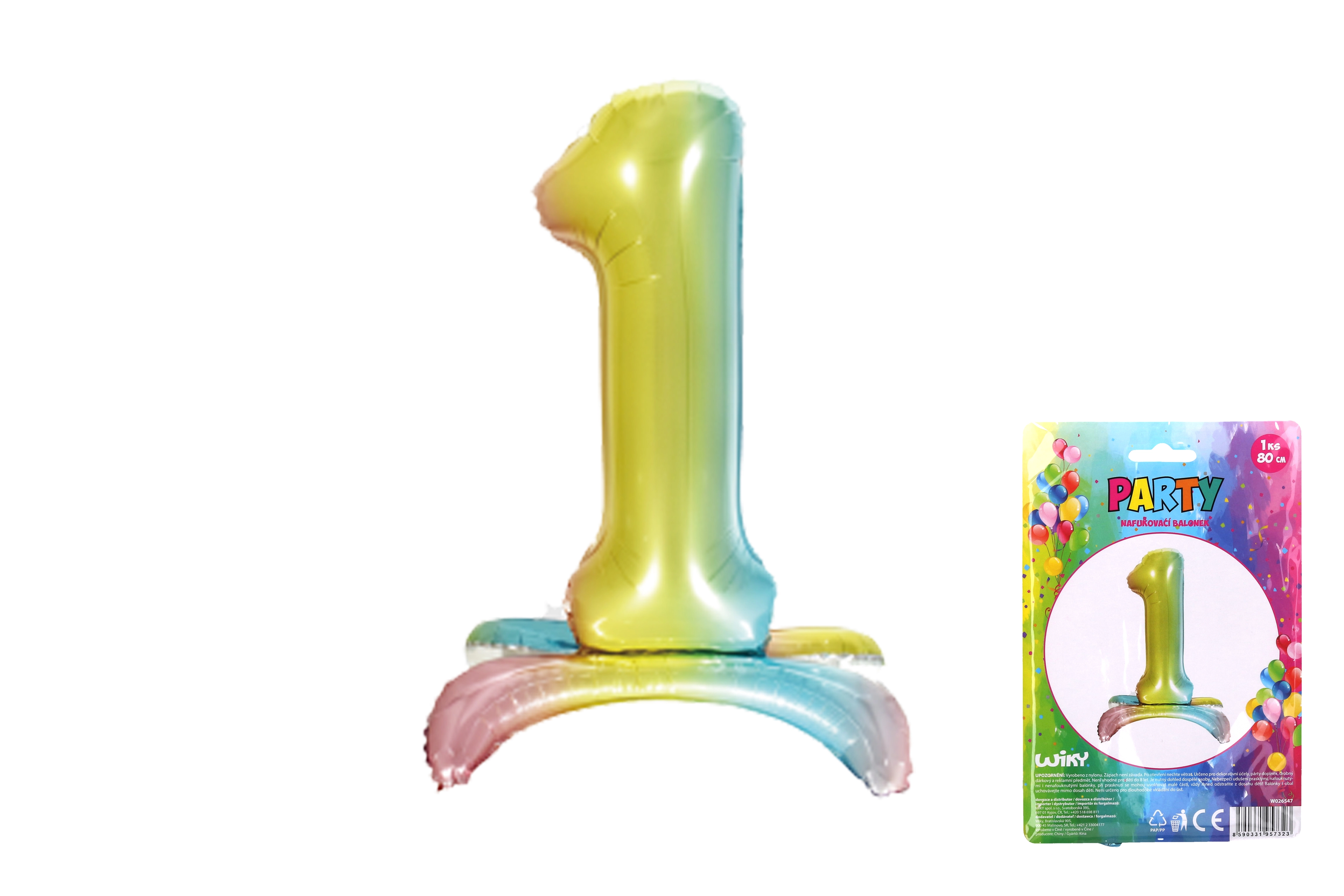 E-shop Wiky Balónik nafukovací číslo 1 dúha WKW026547