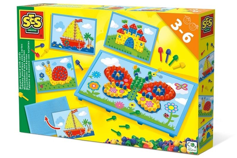 SES mozaiková tabuľa s kartami 30 x 20 cm viacfarebná