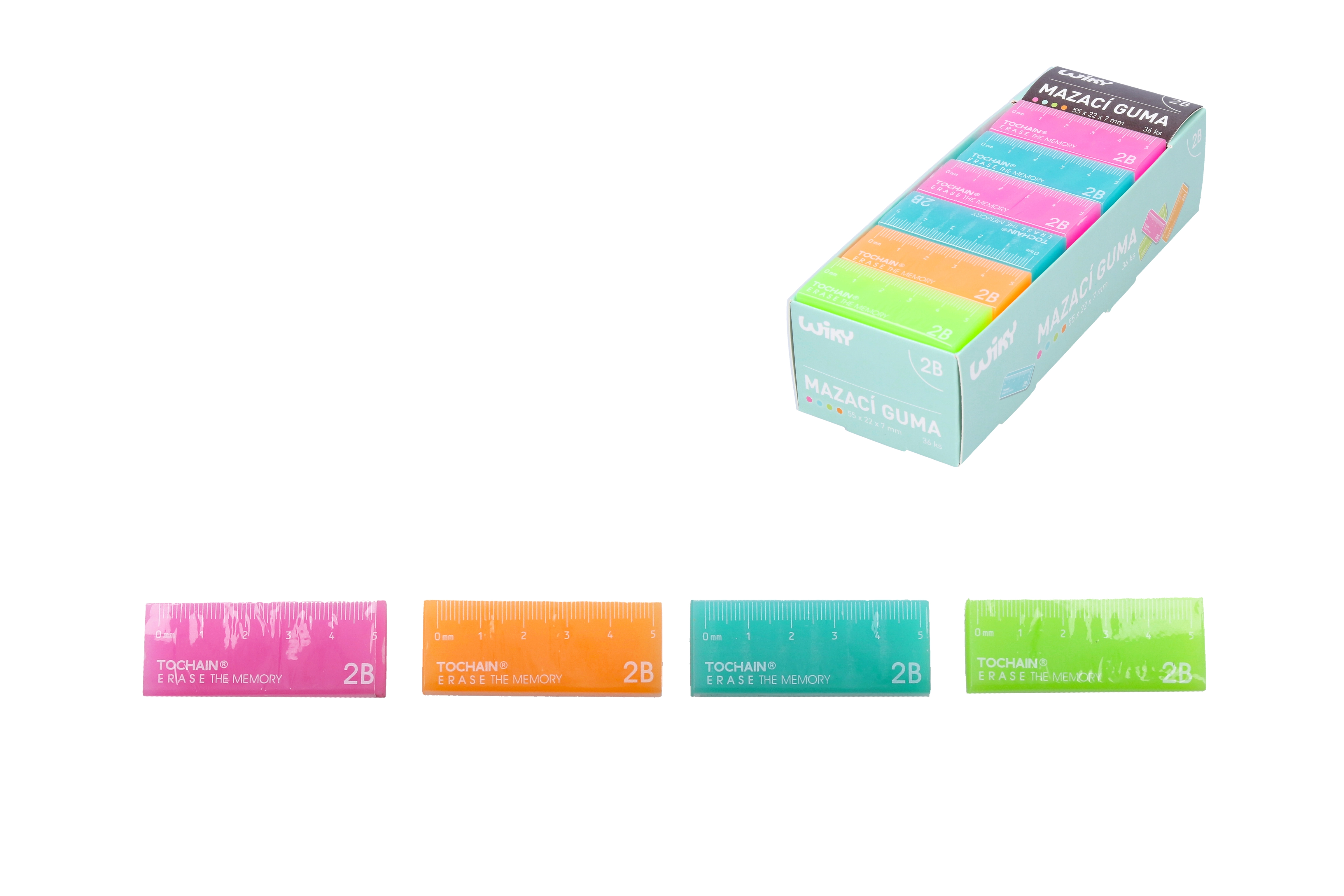 E-shop Guma mazacie pravítko 5,5cm - tyrkysová
