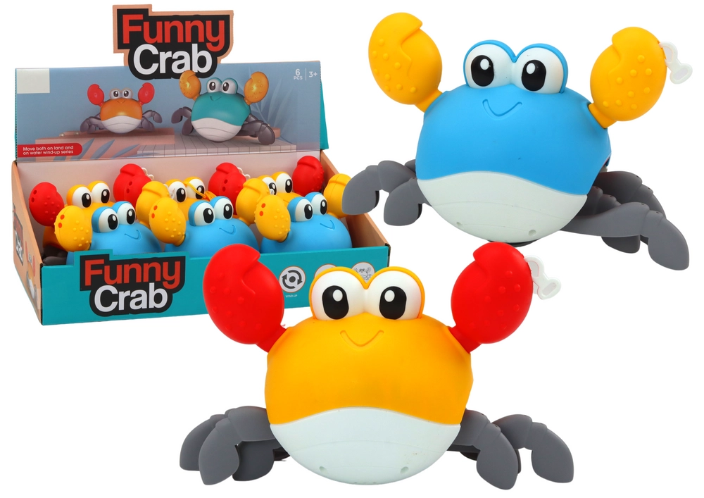 E-shop LEAN Toys Krab chodí pláva modrá žltá
