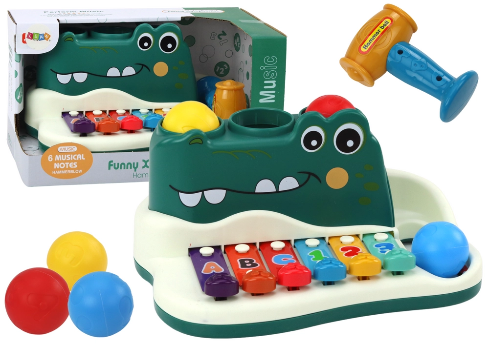 E-shop LEAN Toys Činely Klavír Krokodíl Varhany Kladivo Lopty Vzdelávací nástroj
