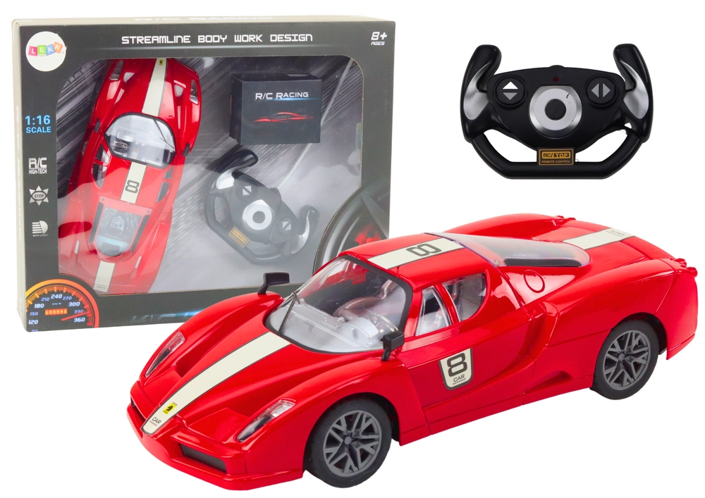 E-shop Športové auto na diaľkové ovládanie 1:16, červené