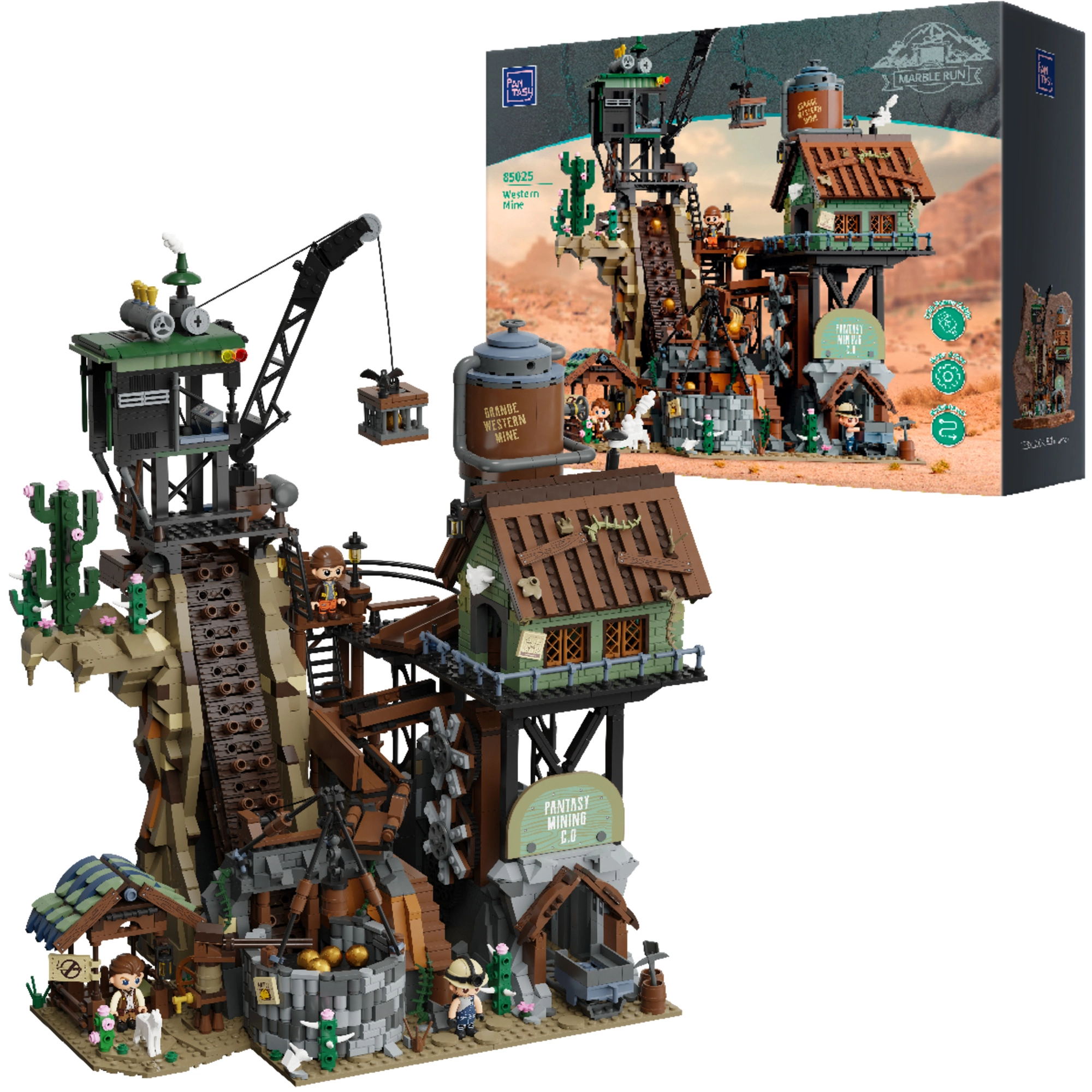 Stavebnica Pantasy Western Mine – zlatá baňa, 2990 dielikov