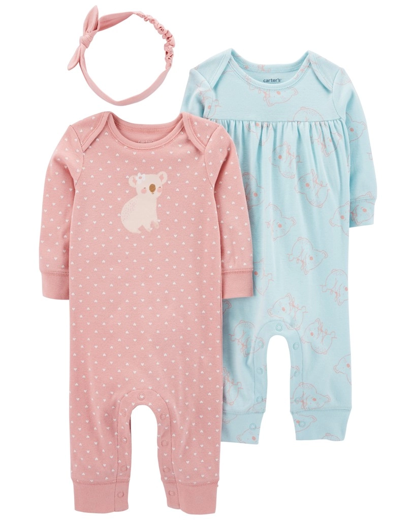 E-shop Carter's Set 3dielny overal 2ks čelenka Pink&Mint dievča LBB
