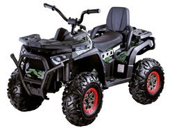 Veľká detská terénna štvorkolka 4x4 s LED svetlami a kolesami EVA – Zelená-moro