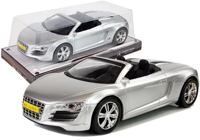 E-shop LEAN TOYS Kabriolet na naťahovanie strieborný 1:18