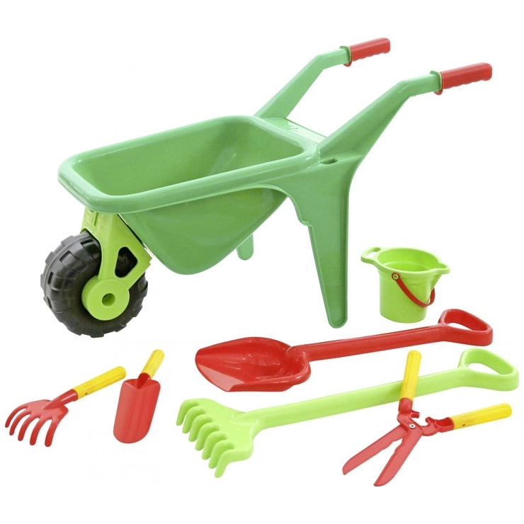 súprava záhradníckeho fúrika s náradím pre deti