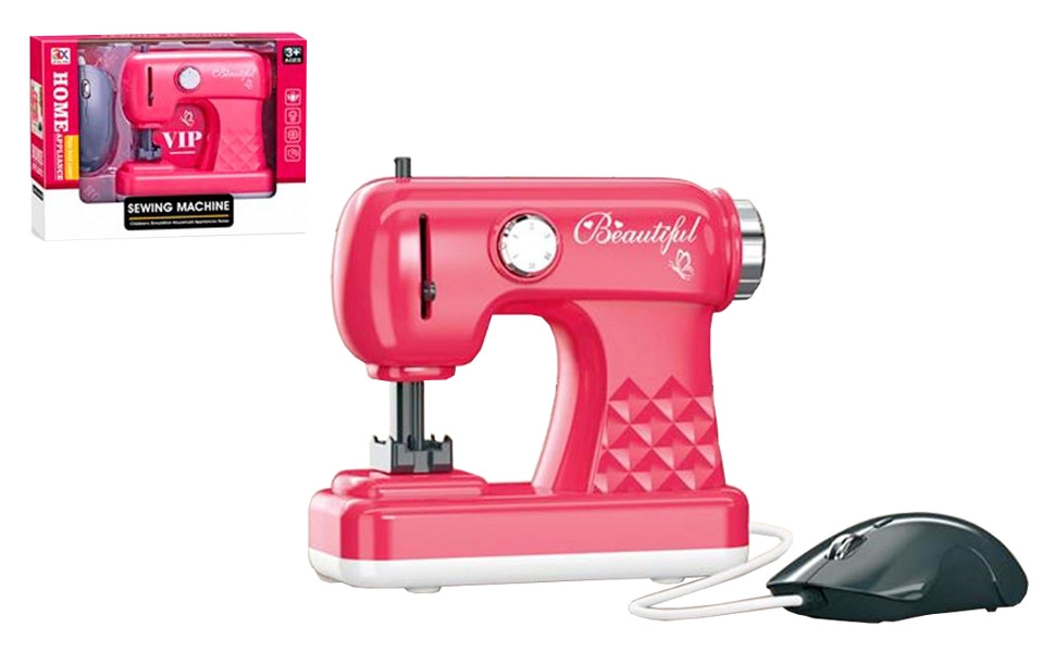 Ružový detský šijací strojček so svetlom