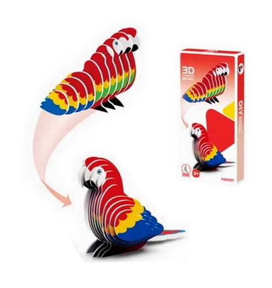 E-shop 3D puzzle papagáj z kartónu